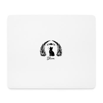 Cat Moon Plants Line Cat Lover Design - Tapis de souris (format paysage) - blanc - Devant