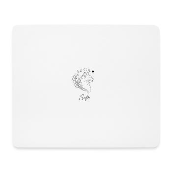 Cat Moon Plants Line Cat Lover Design - Tapis de souris (format paysage) - blanc - Devant
