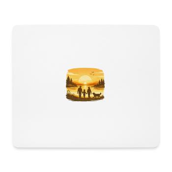 Golden Dog Family Retriever Dog Nature Love - Mouse Pad (horizontal) - white - Front