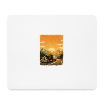 Truck Driver Truck Long-Distance Road Mountains - Mouse Pad (horizontal) - white - Front