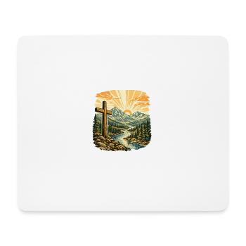 Christianity Cross Faith Religious Motif - Mouse Pad (horizontal) - white - Front