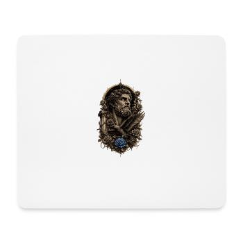 Art de tatouage avec une rose bleue - Tapis de souris (format paysage) - blanc - Devant