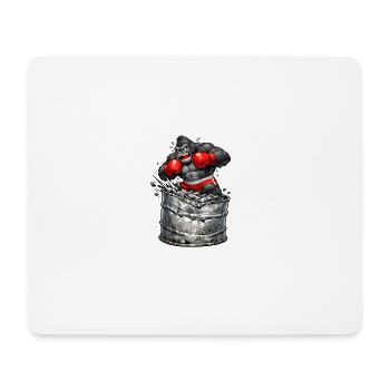 Gorilla boxer out of the barrel - Mouse Pad (horizontal) - white - Front