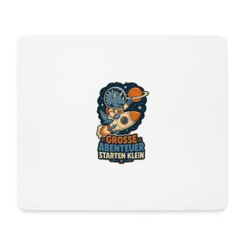 Dino Astronaut – Große Abenteuer starten klein - Mousepad (Querformat) - Weiß - Vorne