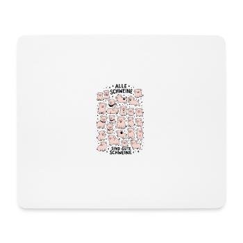 Kuschelige Schweinebande - Mousepad (Querformat) - Weiß - Vorne