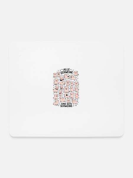 Kuschelige Schweinebande - Mousepad (Querformat) - Weiß