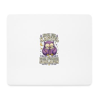 Noch ein Kapitel – Lese-Eule - Mousepad (Querformat) - Weiß - Vorne