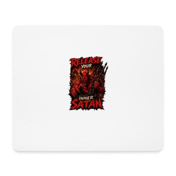 Release Your Inner Satan | Dark Demon Graphic - Mousepad (Querformat) - Weiß - Vorne