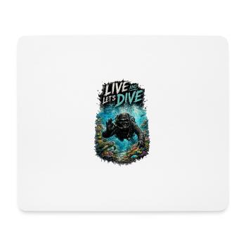 Live and Let's Dive – Scuba Diver | Diving - Mousepad (Querformat) - Weiß - Vorne