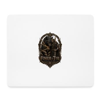 Fenrir & Tyr: Verrat und Mut - Mousepad (Querformat) - Weiß - Vorne