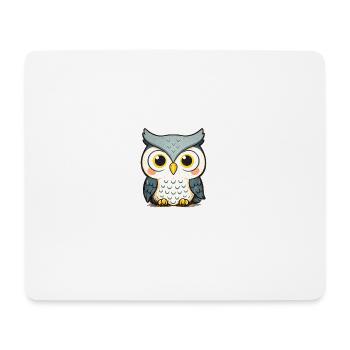 Kuschelige Eulenillustration - Mousepad (Querformat) - Weiß - Vorne