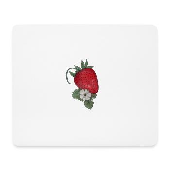 Rêve de fraise avec floraison - Tapis de souris (format paysage) - blanc - Devant