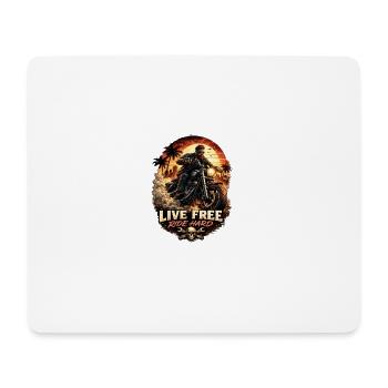 Live Free Ride Hard Biker - Mouse Pad (horizontal) - white - Front
