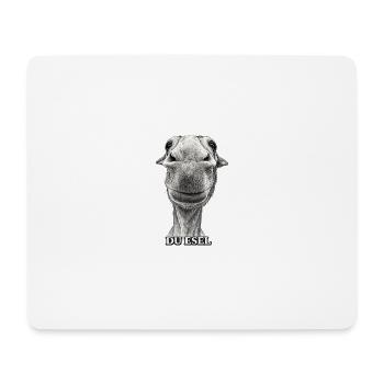 Du Esel – Lächelnder Eselkopf - Mousepad (Querformat) - Weiß - Vorne