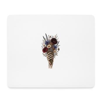 Skeletthand mit Wildblumenstrauß - Mousepad (Querformat) - Weiß - Vorne