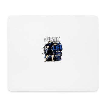 Fight for Your Life – Blue Power Motif - Mouse Pad (horizontal) - white - Front