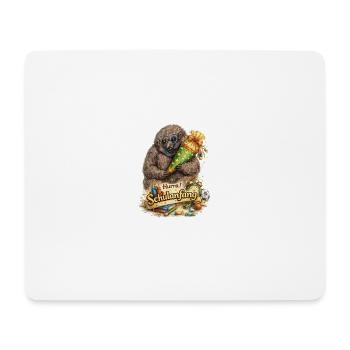 Schulstart-Bär mit Party-Konfetti - Mousepad (Querformat) - Weiß - Vorne