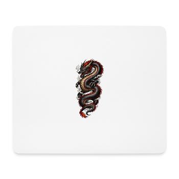 Roter und Schwarzer Drache - Mousepad (Querformat) - Weiß - Vorne