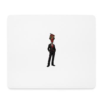 Surreales Anzugportrait mit Farbmaske - Mousepad (Querformat) - Weiß - Vorne