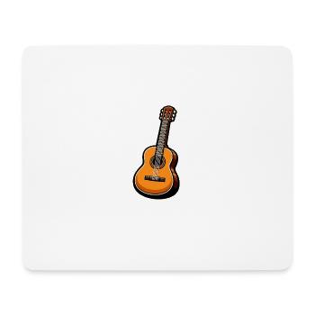 Orange Klassikgitarre auf Schwarz - Mousepad (Querformat) - Weiß - Vorne