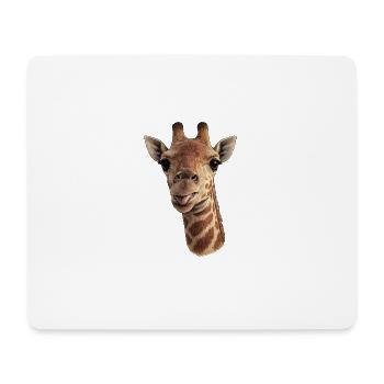 Giraffenkopf mit Zunge - Nahaufnahme - Mousepad (Querformat) - Weiß - Vorne
