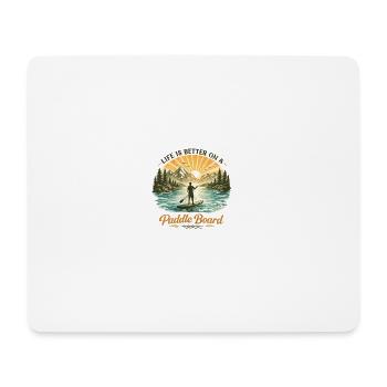Life is Better on a Paddle Board – Vintage SUP  - Mousepad (Querformat) - Weiß - Vorne