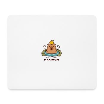 Chill Level Maximum Onsen Capybara Kawaii - Mouse Pad (horizontal) - white - Front
