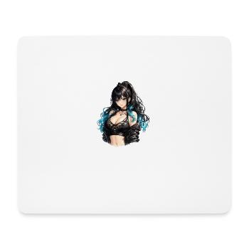 Gothic Anime Girl with Blue Flair - Mouse Pad (horizontal) - white - Front