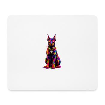 Bunter Neonhund mit Diamant - Mousepad (Querformat) - Weiß - Vorne