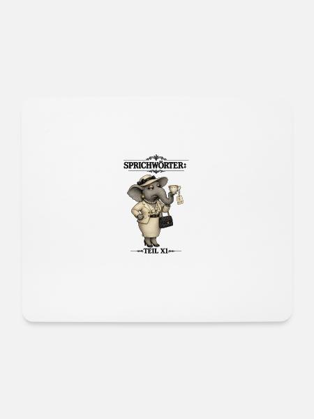 Sprichwort Elefant im Porzellanladen - Mousepad (Querformat) - Weiß