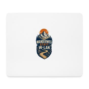 Wanderweg Statt WLAN – Berge Camping & Outdoor - Mousepad (Querformat) - Weiß - Vorne