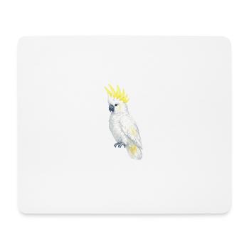 White Cockatoo Yellow Comb - Mouse Pad (horizontal) - white - Front