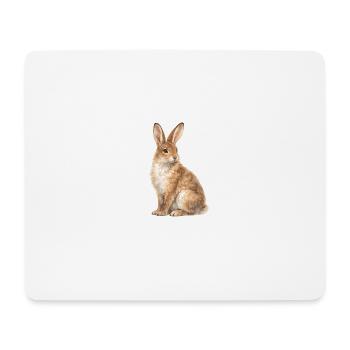 Watercolor Rabbit Motif - Mouse Pad (horizontal) - white - Front