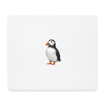Puffin Watercolor Illustration - Mouse Pad (horizontal) - white - Front