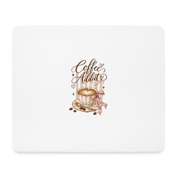 Accro au café coquette - Tapis de souris (format paysage) - blanc - Devant