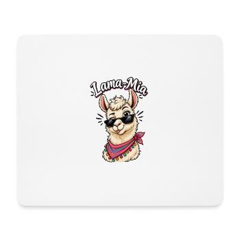 Lama Mia  - Mousepad (Querformat) - Weiß - Vorne