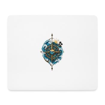 Boussole Polynésienne - Esprit Océan & Voyage - Tapis de souris (format paysage) - blanc - Devant