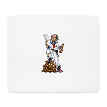 Captain Raucher at the helm - Mouse Pad (horizontal) - white - Front