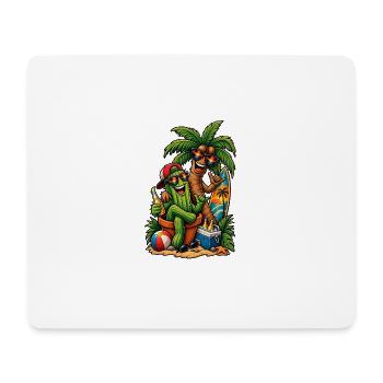Cactus & Palm Tree: Summer Surfer Party - Mouse Pad (horizontal) - white - Front