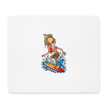 Surfer Cartoon Wave Hero - Tapis de souris (format paysage) - blanc - Devant
