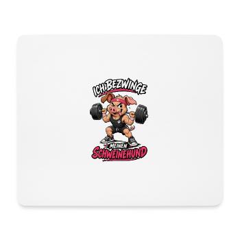 Ich Bezwinge Meinen Schweinehund - Mousepad (Querformat) - Weiß - Vorne