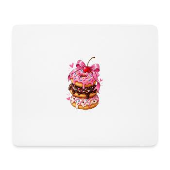 Kawaii Donut Stack Ribbon - Mouse Pad (horizontal) - white - Front