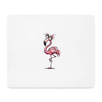 Flamingo Cartoon Pink Groove - Mouse Pad (horizontal) - white - Front