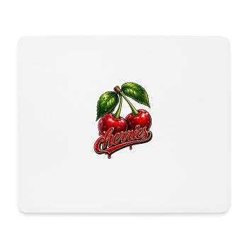Cerises - Tapis de souris (format paysage) - blanc - Devant