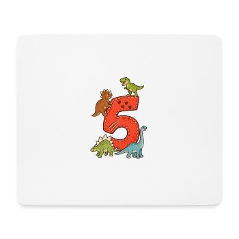 Dinosaure du cinquième anniversaire - Tapis de souris (format paysage) - blanc - Devant