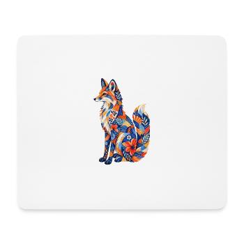 Patchwork Fox Floral Pattern - Mouse Pad (horizontal) - white - Front