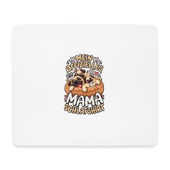 Mamas Offizielles Schlafshirt mit Mops - Mousepad (Querformat) - Weiß - Vorne