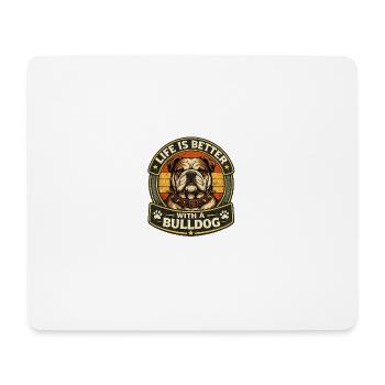 Bulldog – Proud and Powerful - Mouse Pad (horizontal) - white - Front