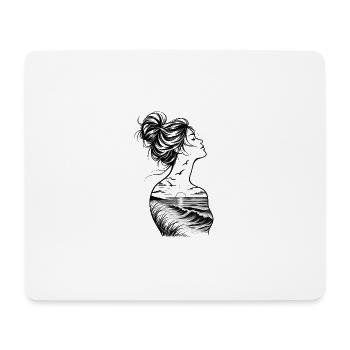 Meermensch - In mir ist Meer! - Mousepad (Querformat) - Weiß - Vorne