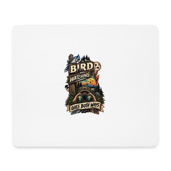 Vogelbeobachtung: Vintage-Vogelbeobachter, Naturliebhaber - Mousepad (Querformat) - Weiß - Vorne